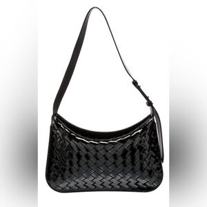 Bottega Veneta Black Intrecciato Shoulder Bag
